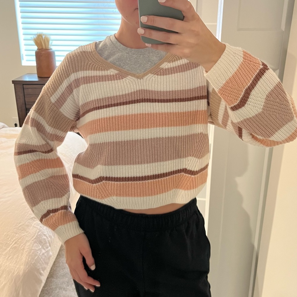 Abercrombie & Fitched Cropped Striped Sweater, S